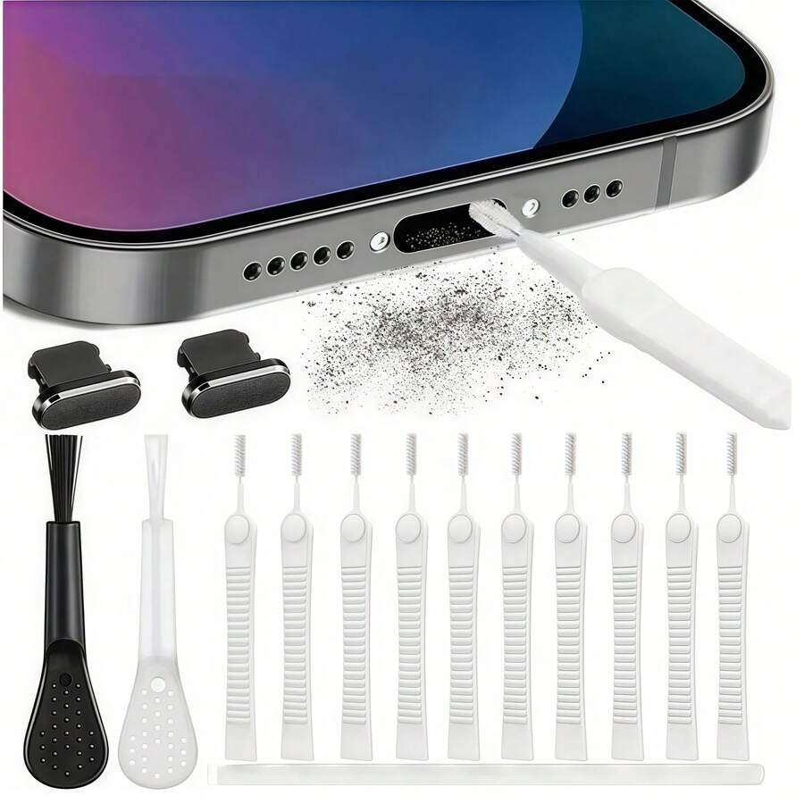 10-Pack, Mini Cleaning Brush For Cleaning Pores And Mobile Phone Holes, Anti-Clogging Shower Head Hole Cleaning Brush, Nozzle Brush, Crevice Brush, Multi-Function Mini Cleaning Brush, Dust Removal Brush, Dead Corner Brush, Cleaning Supplies, Cleaning Gadgets - 白色 - 查看 1