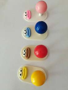 1 Ganchillo con forma de dibujo animado, usado para colgar ganchos de pared resistentes, ganchos autoadhesivos para toallas, chaquetas, ganchos transparentes impermeables, adecuados para duchas de baño, cocina, llaves, puertas, modificaciones en el hogar al aire libre, ganchos prácticos para colgar sombreros, llaveros, joyas