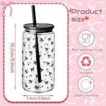 16盎司彩色圣诞图案梅森杯，单层PC梅森瓶配竹盖，475毫升圣诞塑料杯