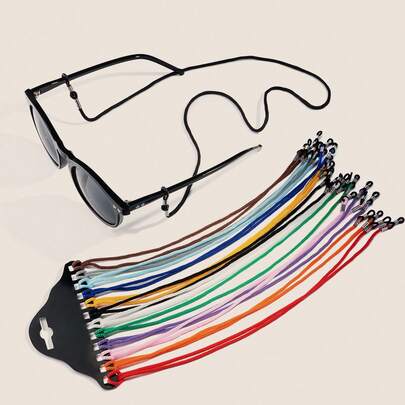 12pcs/Lot Multicolor Black Nylon Glasses String Cord Holder Fashion Glasses For Eyeglasses Lanyard Neck Rope Strap