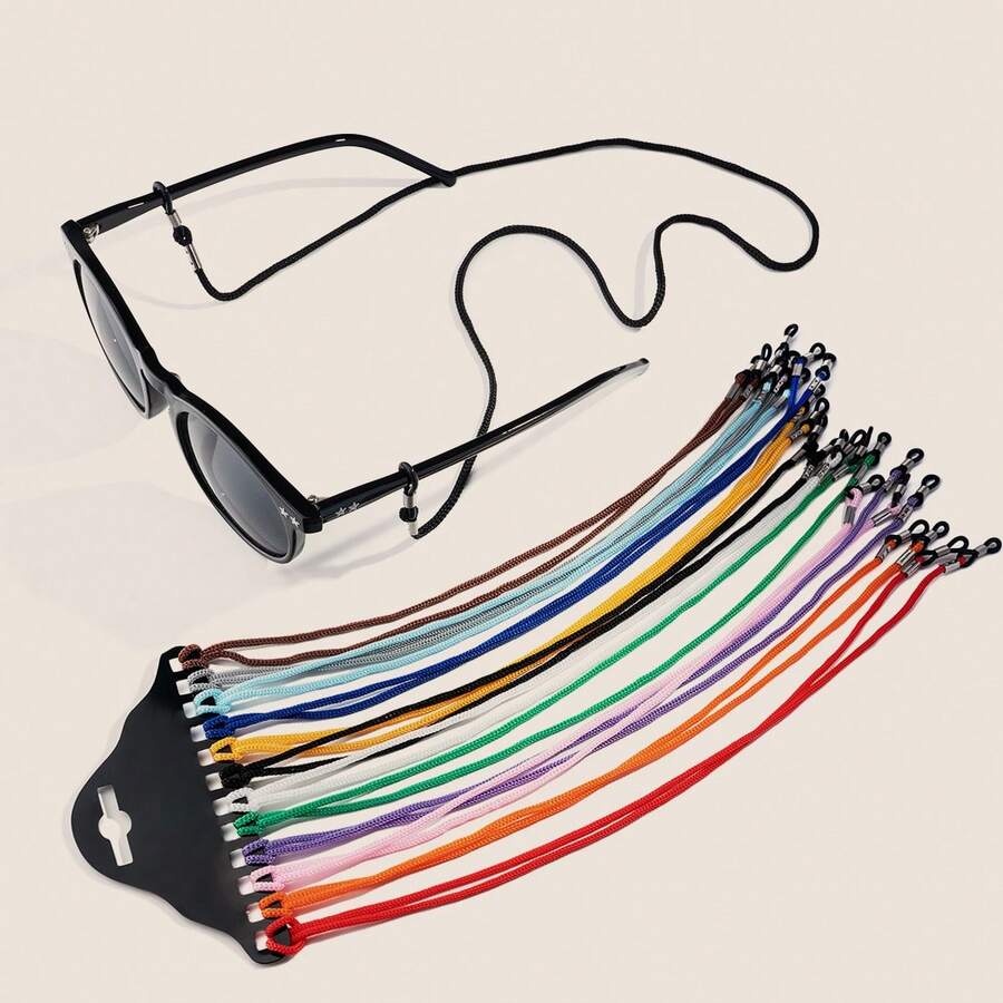 12pcs/Lot Multicolor Black Nylon Glasses String Cord Holder Fashion Glasses For Eyeglasses Lanyard Neck Rope Strap
