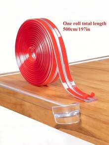 Pacote com 1 tira de proteção de canto de silicone, tira anticolisão transparente, design sem chumbo espesso, adequada para cantos de mesa, paredes e peitoris de janelas, não danifica móveis, pode ser cortada livremente, multifuncional, transparente e durável