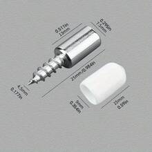 Metal Shelf Support Pins With Anti-Slip Sleeves - Self-Tapping Screws For Cabinet Partition, Laminate Board Brackets - Durable, Stainless Steel Furniture Glass Bracket Overall Screw Set, Shelf Support | Modern Shelf Design | Durable Metal Pins, Shelf Supports - Silver - View 10