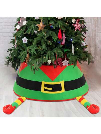 New Christmas Tree Skirt With Foot Christmas Tree Surround For Christmas Day Decoration, Fashionable Red Base Christmas Tree Skirt, Christmas Tree Collar, Small Christmas Tree Skirt, Merry Christmas Party Christmas Decoration - Christmas Tree Bottom Decoration Tree Surround Home Decor Christmas Decorations Room Decor Winter