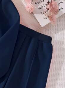 Left Mama 2pcs/Set Tween Girls Floral Print Thermal Lined Long Sleeve Top And Straight Pants Set, Autumn/Winter