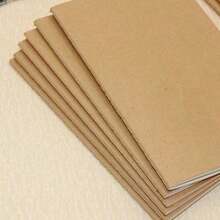 10pcs   Kraft Paper Cover Notebook | Blank Inner Pages For Writing, Drawing, Learning, And Note Taking. Multi Book Set Super Practical - 卡其色 - 查看 2