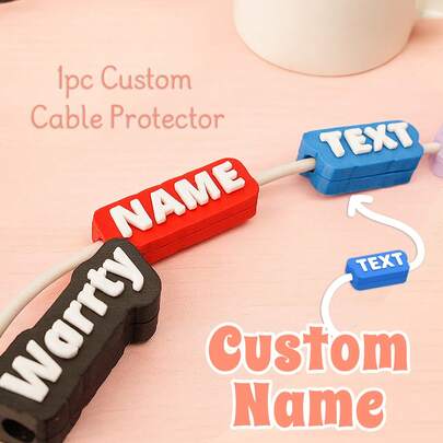 1 miếng bảo vệ cáp tùy chỉnh, in tên theo yêu cầu, nhãn sạc in 3D cá nhân hóa, tương thích với iPhone, thích hợp sử dụng khi đi du lịch, trên bàn làm việc hoặc văn phòng – Món quà độc đáo in tên cho sinh nhật, Ngày Valentine, Ngày của Mẹ, Ngày của Cha, kỷ niệm, Giáng sinh, quà tặng tiệc tùng, quà tặng cho người thân yêu.