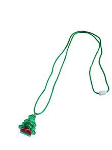 1pc Minimalist Christmas Necklace, Original Design Plastic Pendant Cord LED Light Holiday Small Gift Christmas Tree Glow Necklace, Suitable For Men And Women To Wear During Christmas