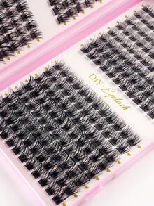 384pcs/Set D捲假睫毛簇，睫毛手冊，睫毛長度8-16mm，可自定義組合，自然蓬鬆貓眼效果假睫毛簇，假睫毛簇，單根假睫毛，假睫毛，假睫毛 - D - 查看 7