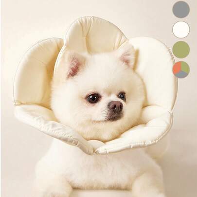 PETSIN 1 件柔软面料花朵形可调节猫咪恢复伊丽莎白项圈，适合猫咪和狗，四季皆宜