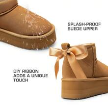 Women's Wide-Lasting Thick-Soled Snow Boots Are Fashionable And Comfortable For Commuting And Suitable For Daily Wear Autumn And Winter Boots - màu nâu đỏ - Xem 2