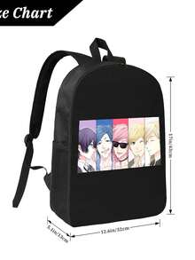 Yarichin B Club Anime Vibrant Printed Polyester Backpack - Sturdy Construction For Everyday Adventures - màu đen - Xem 4