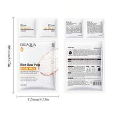 5pcs/Pack Rice Essence Face Mask, Includes Cleansing Cream And Essence, 3-Step Facial Care To Improve Dullness, Brighten Complexion, And Highly Moisturize & Nourish Skin - White - View 12