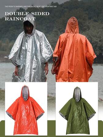 Outdoor Camping Hiking Emergency Raincoat, Warm First Aid Blanket, Waterproof Sleeping Bag, Cold-Resistant Insulation