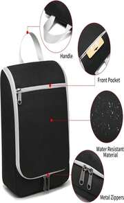 Della Gao Black Water Repellent Polyester Hanging Toiletry Bag For Travel - 軍綠色 - 查看 6
