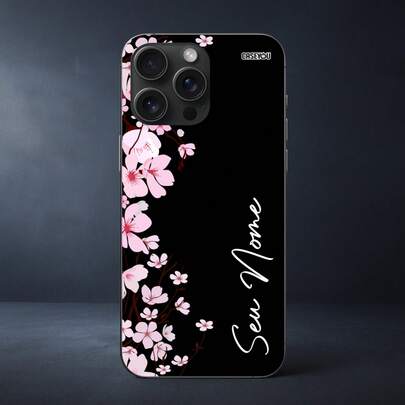 Capa de Celular Personalizada com Nome Estampa Floral Sakura