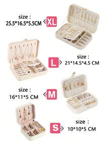 新款豪华升级大容量PU皮革首饰盒 | 首饰收纳包，旅行首饰盒 | 多层隔层，可收纳项链、戒指和耳环 | 便携式旅行首饰盒 | 送给女友/妈妈/母亲节/闺蜜生日/情人节的礼物，女士旅行必备，节日必备，秋季装饰，万圣节 - 彩色 - 查看 4