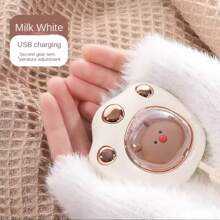 OBOVAY 1pc Mini Reusable Hand Warmer, USB Rechargeable, Fast Heating, Cute Cat Paw Design, Instant Warm Hands, Suitable For Cold Winter, 1200mAh