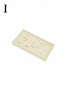 1 件珠宝托盘，抽屉整理器天鹅绒珠宝盒，家用耳环项链戒指手链配件收纳托盘 - 米色 - 查看 20
