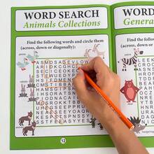 Lachilly 16 Pages Animals Word Search Workbook – Animals Themed English Vocabulary Puzzles For Kids, Classroom Activity, Teacher Student Interactive Learning Tools, Children's Educational Toys, Homeschool Teaching Aids - Multicolor - View 5