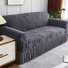 Cubre Sillones para Sala Sofa Fundas para Sillones Sala 3pcs/kit,Cubre Salas Elástico Lavable Ajustable Individuales,Dobles,Triples Asientos - Gris Oscuro - Ver 4