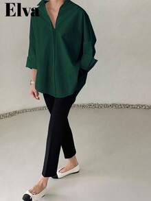 بلوزة سوداء ELVA، بنمط نقاط بولكا ذات طراز فاخر رجعي، بأكمام طويلة وقصة فضفاضة، مناسبة لارتداء المرأة في المكتب، بما في ذلك ملابس علوية الملابس للعمل، الخريف، العودة إلى المدرسة، ملابس رسمية للعودة إلى المدرسة، طراز صديق، ملابس عمل رسمية، ارتداء الشتاء، رؤوس السنة الجديدة والأعلى الصيفية. عيد الحب، رأس السنة الجديدة