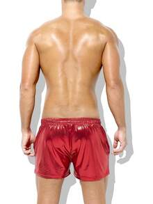 Men's Holographic Metallic Short Sparkly Shiny Short Pants Rave Outfit Hot Shorts With Pockets And Drawstrings - A4-red-ck3118 - View 9