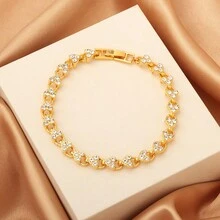 Chic Two - Tone Heart Bracelet Collection - Silver & Gold With Sparkling Crystals, Versatile For Layering & Solo Wear, Ideal For Gifts & Personal Style