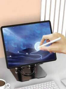 1pc Metal Rotating Flat Stand, Laptop Stand, Desktop Phone Holder, Computer Cooling Suspension Rack