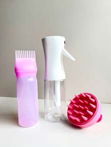 3 套护发套装、喷雾瓶、发根梳、涂抹设备、染发瓶 - 头发涂抹瓶和头皮按摩梳、缓解压力和促进头发生长的头皮按摩器、男女淋浴刷、返校、旅行度假必需品、女士发饰、光滑后梳、理发配件、吹风机