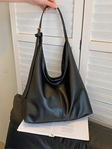 Fashionable Large Capacity Shoulder Bag For Women, Design Tote Bag - Black - View 8