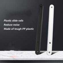 Rieles para cajones, - Rieles de cajón de plástico, rieles guía ranurados montados lateralmente para cajones de gabinete, mesas de noche, armarios y cómodas (2 piezas)