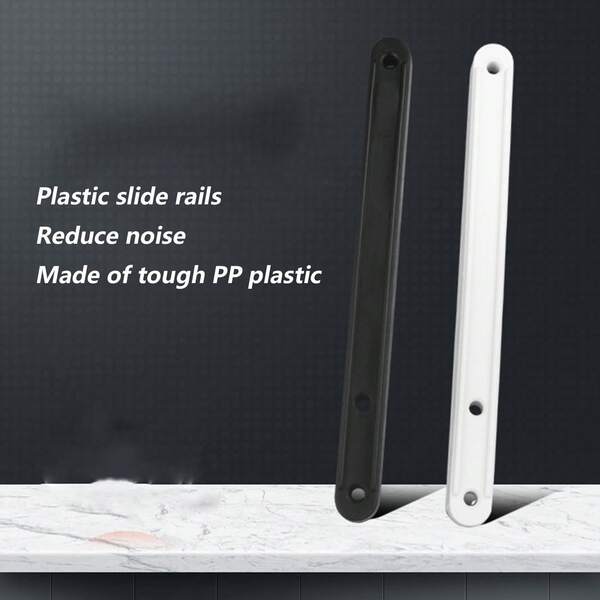 Drawer Slides, - Plastic Drawer Rails, Side Mounted Grooved Guide Rails For Cabinet Drawers Bedside Tables Wardrobe Dressers(2pcs)