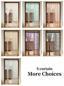 1 rèm cửa sợi bạc sáng bóng, rèm cửa sợi bạc sáng bóng hình quả bóng mềm mại, đồ trang trí treo tua rua sáng bóng, thích hợp trang trí nhà cửa, áp dụng thiết kế vách ngăn tuyến tính, phông nền đám cưới thanh lịch, vải phủ mềm mại, trang trí phòng và nhà cửa, dễ lắp đặt | Trang trí mùa thu, trang trí phòng - Rèm cửa tuyến tính phẳng nhiều màu bạc - Xem 4