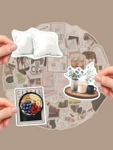 50pcs Original Dazzling Colourful Creative Stickers Asymmetrical Shape Not Repeatable For Skateboards Mobile Phone Cases Shelves Shelves Flat Shells Bicycle Helmets Decorative Stickers Perfect For Christmas Halloween Bright Colours - Multicolor - View 6