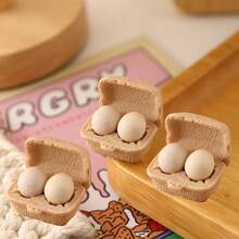 3 cajas de huevos de gallina miniatura realistas para casa de muñecas con bandejas, accesorios de cocina de casa de muñecas de color aleatorio, juguetes de modelo - multicolor - Ver 15