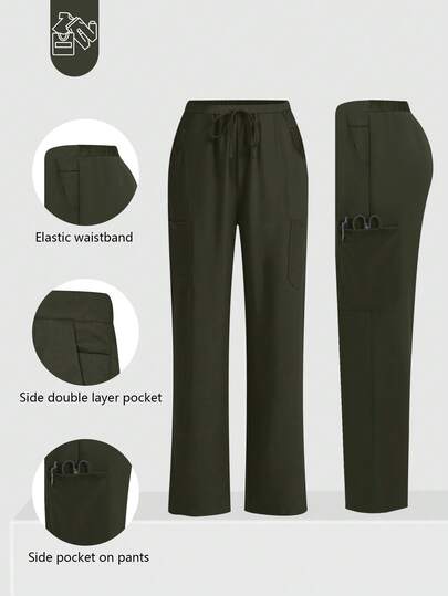 cimmuovere Quần dài cho nữ/quần cho con bú, quần thoải mái, quần nhiều túi đơn giản màu trơn, quần mùa xuân