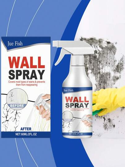 Wall Repair Spray Paint Harmless Wall Renovation Tools Wall Crack Peeling Repair Graffiti Mold Spot Stain Remover Interior Refurbishment Paint Waterproof Wall Mending Agent For Home Bedroom Kitchen Wall Color Protection Corrector