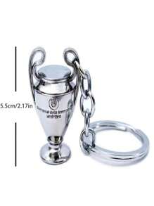 1个足球奖杯 - 圣布拉德杯，冠军联赛，大耳朵杯，树脂材质，礼品，足球迷纪念品（含丝带），可用作悬挂装饰、娃娃配件、普通钥匙链