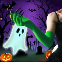 1 Pair Halloween Long Vampire Claw Gloves, Stretchy Sexy Witch Cosplay Prop Gloves, Suitable For Party Performance - Multicolor - View 7