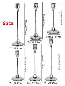 قطعة واحدة/مجموعة واحدة من حامل الشموع الفضي الفاخر بالطراز الشمالي، حامل شموع فاخر للمائدة، شموع على الطراز العثماني للاستخدام في حفلات الزفاف الراقية، وتزيين طاولات الحفلات والأعياد والكريسماس، ديكور شموع متعدد الاستخدامات بطراز بوهيمي أنيق لحفلات، وعشاء بالشموع، وأعياد الميلاد، وحفلات الفنادق، وديكور المنزل