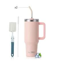 1pc WATERSY Travel Mug Coffee Cup 40oz/1182ML 30OZ/891ML 20OZ/591ML Tumbler Straw Lid And Handle, Stainless Steel Double Wall Vacuum Insulated Coffee Water Bottle Thermal For Cold Hot Coffee, Suitable For School, Camping And Hiking - Multicolor - View 10