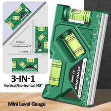 Mini medidor de nível de alta precisão horizontal vertical medida métrica régua transferidor medidor de nível de bolso magnético portátil doméstico - Multicolorido - Ver 2