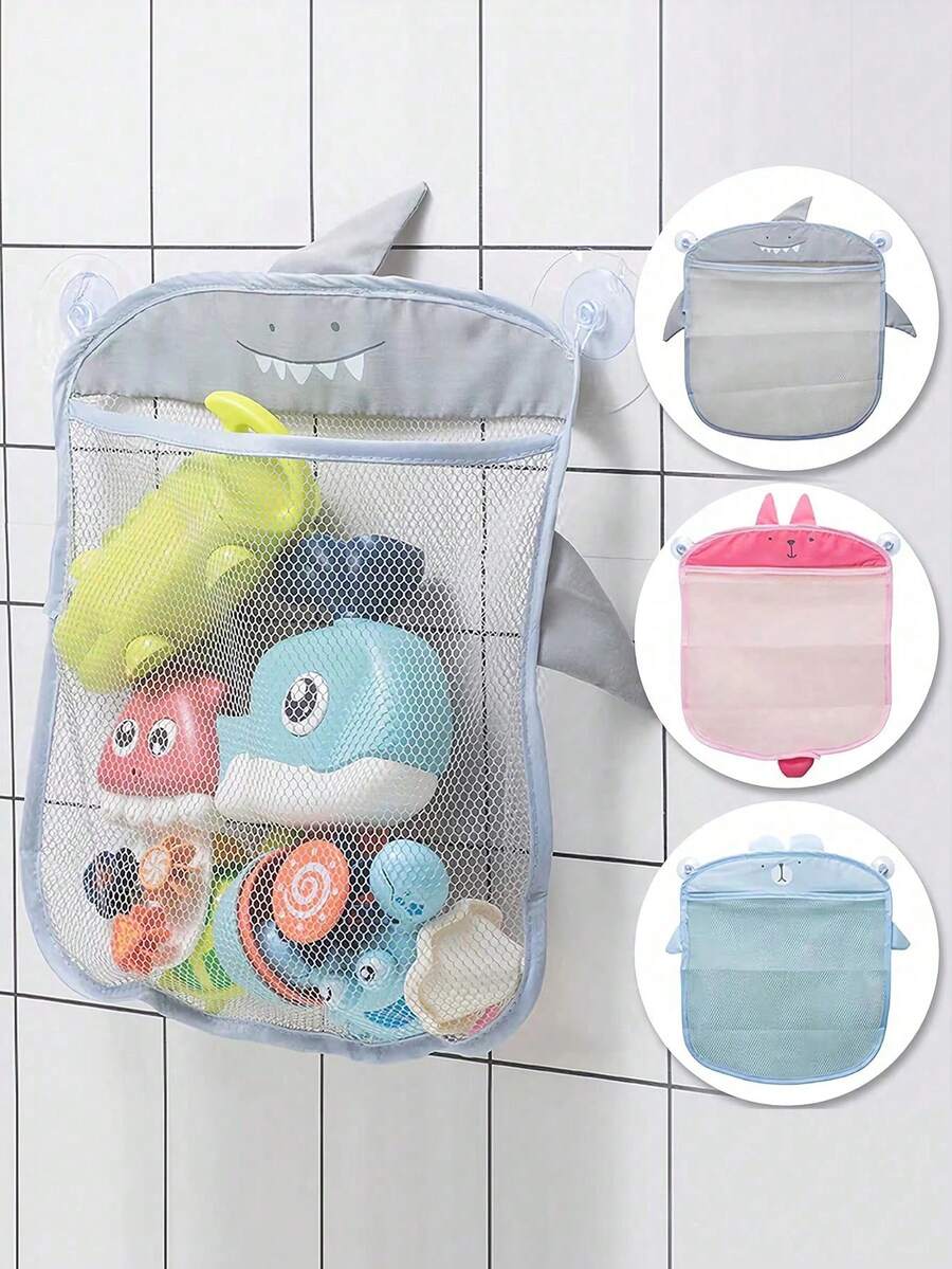 Cartoon Grid Toy Storage, Colorful Multifunctional Organizer Bag, Suitable For Kitchen Bathroom Children's Bath Toys, Suction Cup Bathroom Hanging Bag, Hanging Bathtub Storage Basket, Organize Stylish Toys And Bathroom Supplies, Bathroom Accessories