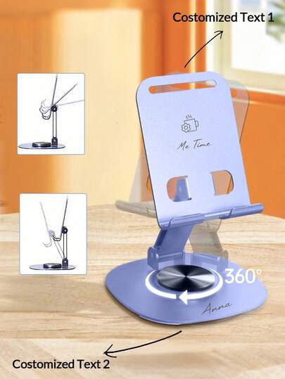 1/5/18pcs Customized Foldable Metal Phone Stand, Rotatable Desktop Holder Compatible With Various Phones, Non-Electric Gift For Family, Friends, Company Events