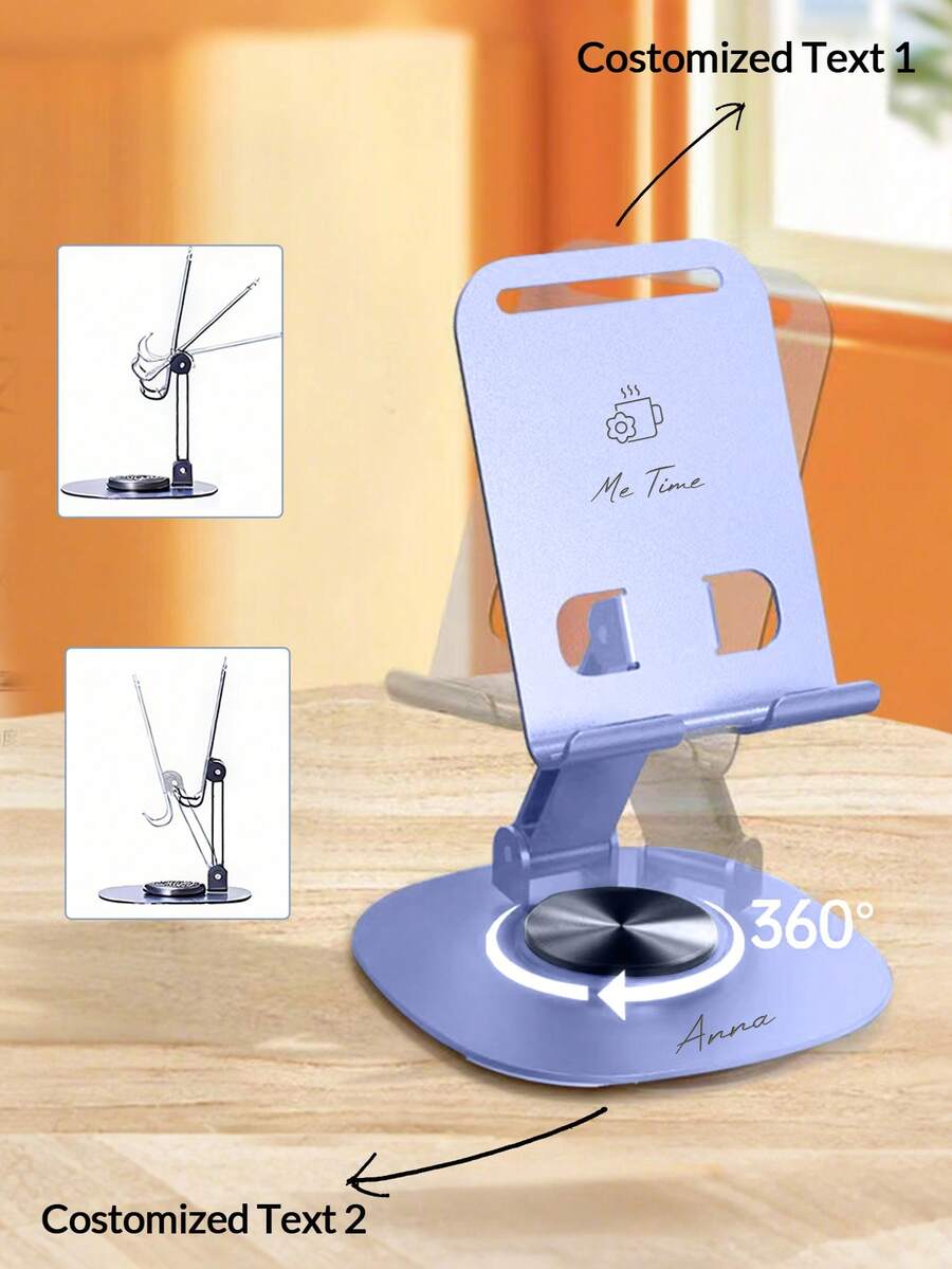 1/5/18pcs Customized Foldable Metal Phone Stand, Rotatable Desktop Holder Compatible With Various Phones, Non-Electric Gift For Family, Friends, Company Events - Multicolor - View 1