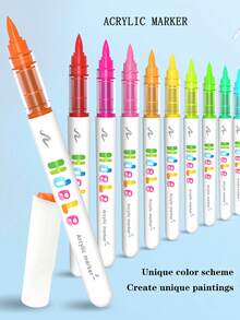 240/120/72/56/24/8 Farben Acrylstifte, flüssige Tinte mit weicher Spitze, für Studenten, nicht transparent, mischbar, vielfältige Farboptionen, Aquarellpinselstift, hochwertige Kunstbedarf, Schul- und Lernbedarf