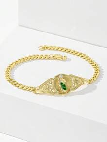 1 pieza Pulsera con forma de corazón de cobre brillante y sencilla, pintada a mano con la imagen amable de la Virgen María, adecuada para regalo, pareja, amigos, mejores amigos, uso diario, festividades y oración en San Valentín