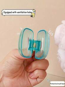 2/4/8pcs Portable Toothbrush Head Covers, Plastic Material, Size 4.5cm/1.8in | Ideal For Travel Essential Toothbrush Covers | Portable Plastic Toothbrush Case With Easy Open And Close Storage Box - Transparent Blue Protective Cover, Bathroom Accessory Essential For Home And Travel, Alcohol-Free - Multicolor - View 8