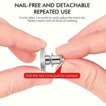 2/12 件重型无缝纽扣 - 金属牛仔纽扣采用圆边设计，无需缝纫即可固定裤子、夹克、外套 - 耐用金属结构（12 件） - 适用于牛仔布和织物修补、夹克封口、光滑表面、坚固的硬件、家庭缝纫 - 彩色 - 查看 8